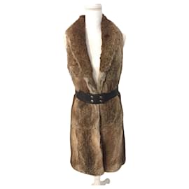 Pellessimo Grey Rabbit Fur Sleeveless Jacket M Grey