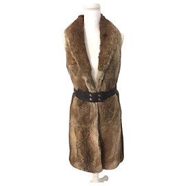 Veste sans manches Pellessimo en fourrure de lapin grise M Gris