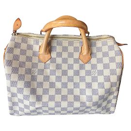 Borsa Louis Vuitton Speedy 30 Damier Azur Blu