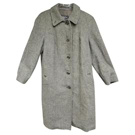 Burberry-Burberry-Mantel in Harris-Tweed-Größe 42-Grau