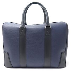 JM WESTON WIDE ANGLE BAG SATCHEL MARINHA DE COURO BRIEFCASE Azul marinho
