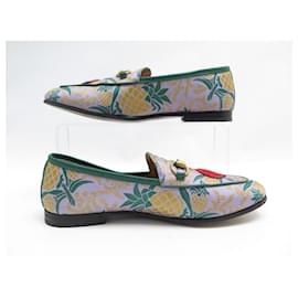 Gucci-CHAUSSURES GUCCI MOCASSINS JORDAAN TOILE ANANAS 431466 36 IT 37 FR LOAFERS-Multicolore