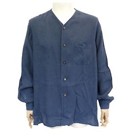 Hermès CAMICIA TUNICA OVERSIZE HERMES L 42 CAMICIA IN LINO NUOVA IN LINO BLU Blu