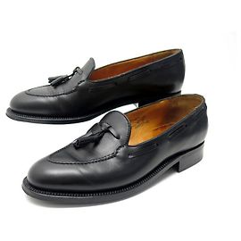 JM WESTON SCHUHE 173 2C 36 SCHWARZE LEDER LOAFERS mit Quaste + SCHUHBOX Schwarz