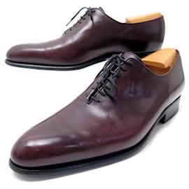 JM Weston-JM WESTON RICHELIEUS CYCLING SHOES 402 7.5D 41.5 LEATHER + STAINLESS STEEL-Dark red
