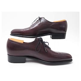 JM Weston-JM WESTON RICHELIEUS CYCLING SHOES 402 7.5D 41.5 LEATHER + STAINLESS STEEL-Dark red