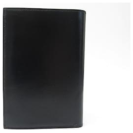 Hermès-NEW HERMES WALLET IN BLACK LEATHER BOX LEATHER WALLET CARD HOLDER-Black