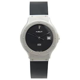 Hublot-HUBLOT MDM CLASSIC WATCH 1523.1 brushed steel 36 MM QUARTZ + STEEL WATCH BOX-Silvery