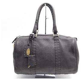 Fendi-SAC A MAIN FENDI SELLERIA BOSTON 8BL061 EN CUIR MARRON LEATHER HAND BAG-Marron