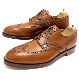 Autre Marque SCARPE CROCKETT & JONES CARDIFF 8653 11.5E 45.5 DERBY . IN PELLE FLOREALE CON PUNTA Marrone