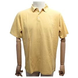 Hermès POLO BORDADO CON LOGO NEW HERMES 50 NUEVA CAMISA DE ALGODÓN ALGODÓN AMARILLA Amarillo