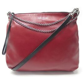 SAC A MAIN BARBARA BUI CABAS BANDOULIERE EN CUIR ROUGE LEATHER HAND BAG Rouge