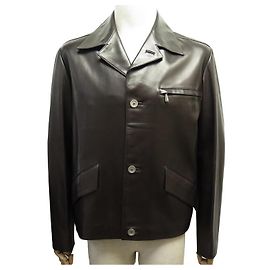 Hermès NEW HERMES JACKET BROWN LAMBS LEATHER JACKET M 50 LEATHER JACKET VEST Brown