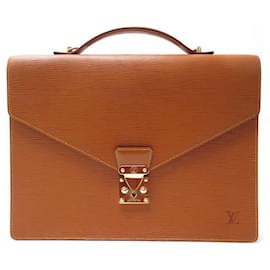 Louis Vuitton-LOUIS VUITTON BAG DOCUMENTS BAG IN CAMEL EPI LEATHER BRIEFCASE-Caramel