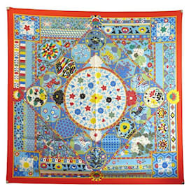 Hermès-NEUF RARE FOULARD HERMES COLLECTIONS IMPERIALES BASCHET CARRE 90 SOIE SILK SCARF-Rouge