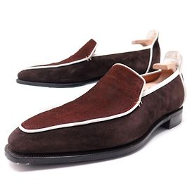 CHAUSSURES CORTHAY MOCASSINS BRIGHTON 10 44 DAIM MARRON EMBAUCHOIRS SHOES Marron