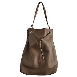 Gerard Darel Leather Handbag Khaki Dark Brown Khaki Dark brown