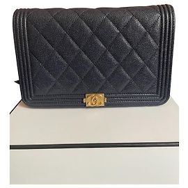 Chanel Wallet on Chain en cuir bleu marine Bleu Marine