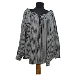 Camicetta Zimmermann in cotone bianco e nero oversize Nero Bianco
