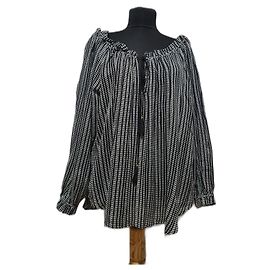 Zimmermann Baumwollbluse schwarz weiß Oversize Schwarz Weiß