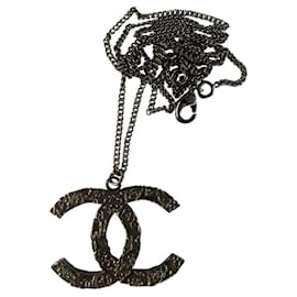 Chanel-Chanel CC B12P Camellia ruthenium necklace-Black
