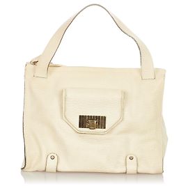 Chloé Bolsa de ombro de couro Chloe White Sally Branco