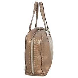 Fendi-Sac à main Fendi en cuir marron Selleria-Marron