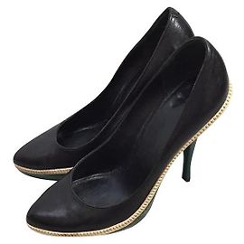 [Used] GIVENCHY Givenchy Pumps High Heels Women's 22.5-23cm Black Green Pin Heels Pointed To Givenchy K-1517 Black Green
