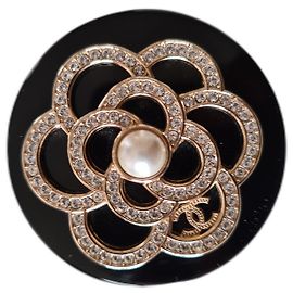 Chanel camelia brooch Black
