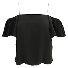 Fendi-Short Black Top with Spaghetti Straps-Black
