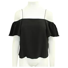 Fendi-Short Black Top with Spaghetti Straps-Black