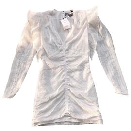 Vestido Isabel Marant Blanco de Algodón con Bordado Inglés Blanco