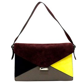 Céline Celine Brown Diamond Leather Shoulder Bag Brown Multiple colors Dark brown