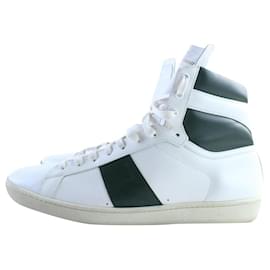 Saint Laurent-men's 46.5 White x Green Wolly Wolly Sneaker 29Mr0515 eu-Other
