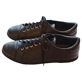 Chanel-Chanel leather sneakers 42-Black
