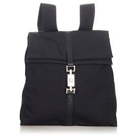 Gucci Schwarzer Jackie Nylon-Rucksack Schwarz
