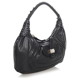 Fendi-Fendi Black Spy Leather Handbag-Black