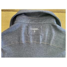 Chanel-Top en laine et soie-Bleu
