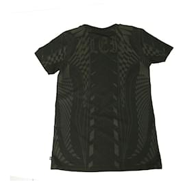 Philipp Plein-Philipp Plein Junior T-shirt in cotone nera grigia con logo per bambino o bambina 14 -15-Nero,Grigio