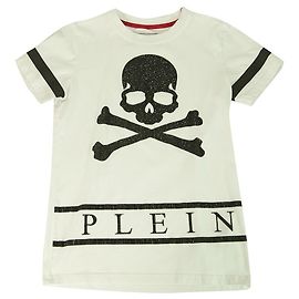 Philipp Plein Junior White Skull Top Baumwoll-T - Shirt für Jungen oder Mädchen 14 - 15 Weiß