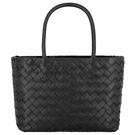 Bottega Veneta Small Intercciato Leather Tote Black