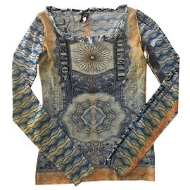 Top de malla Jean Paul Gaultier con estampado tatuaje Multicolor