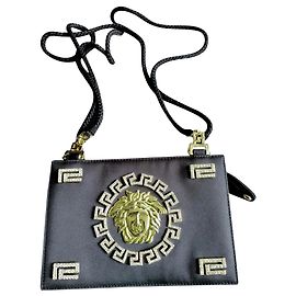 Gianni Versace Silk Handbag Black Black