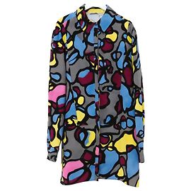 Thierry Mugler Vestido camisa de seda estampado Mugler Multicor