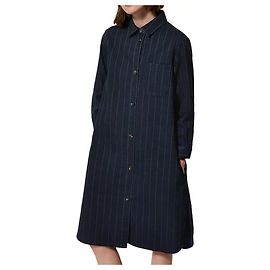 Toast Gestreiftes Jeanshemdkleid Marineblau