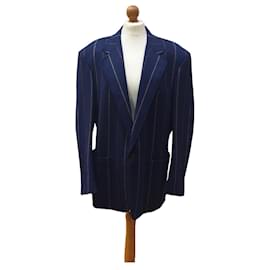 Trussardi-Trussardi giacca vintage righe-Blu