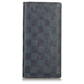 Louis Vuitton-Louis Vuitton Black Damier Graphite Brazza-Black,Blue,Other