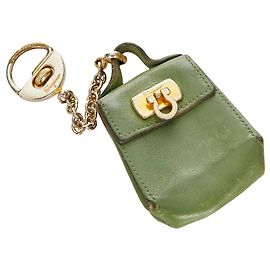 Salvatore Ferragamo Charm Borsa Gancini Verde Ferragamo D'oro Verde