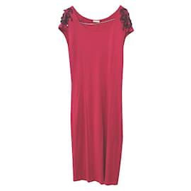 Robe rouge Marella avec perles Rouge