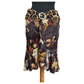 Gonna midi Just Cavalli leopardata Multicolore Stampa leopardo